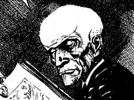 Cuadro de Sherlock Time, Episodio 2: El ídolo, Guion de Héctor Germán Oesterheld, Dibujos de Alberto Breccia (1976)