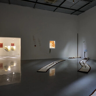 Tuguldur Yondonjamts, Wolf loving princess, exhibition view. Courtesy of Gallery Ver 