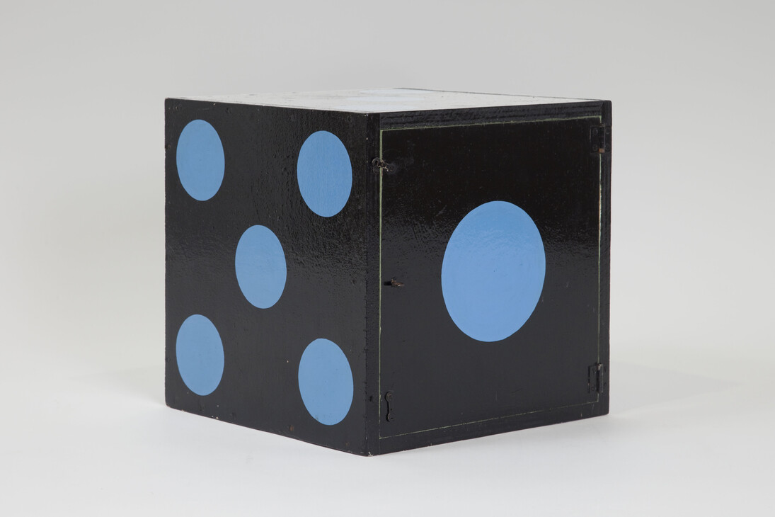 Tetsumi Kudo, Your Portrait (exterior) 1966, Painted wood and pegboard case, cotton, plastic, polyester, resin, paint 30 x 30 x 30 cm / 11 3/4 x 11 3/4 x 11 3/4 in. Photo Jessica Eckert © Estate of Tetsumi Kudo, ADAGP, Paris, ARS, New York and DACS, London 2015, Hiroko Kudo. Courtesy Hauser & Wirth and Andrea Rosen Gallery
