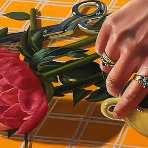 Thérèse Mulgrew, Peony and coffee, 2025. Courtesy of Hashimoto Contemporary