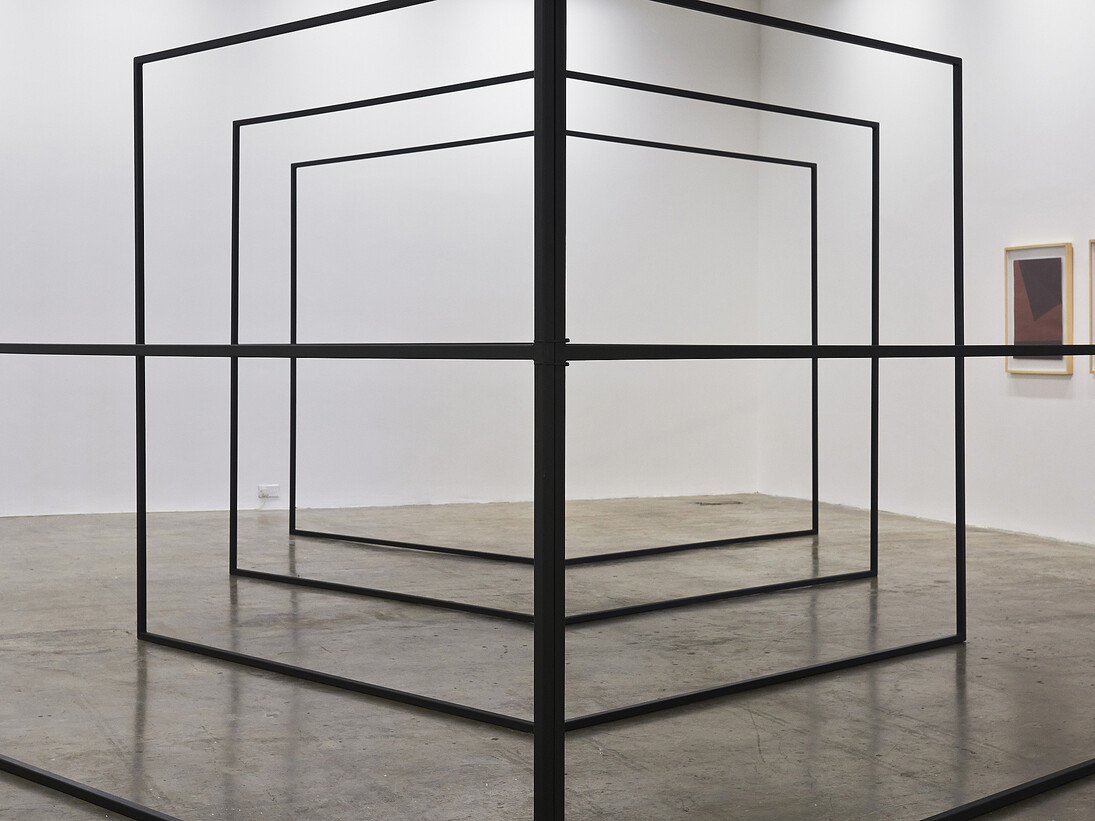 Exhibition view showing works by (L – R) Dan Graham, Karl Burke, Dina Danish, The Centre For Dying On Stage #1, Project Arts Centre, Dublin, 2014