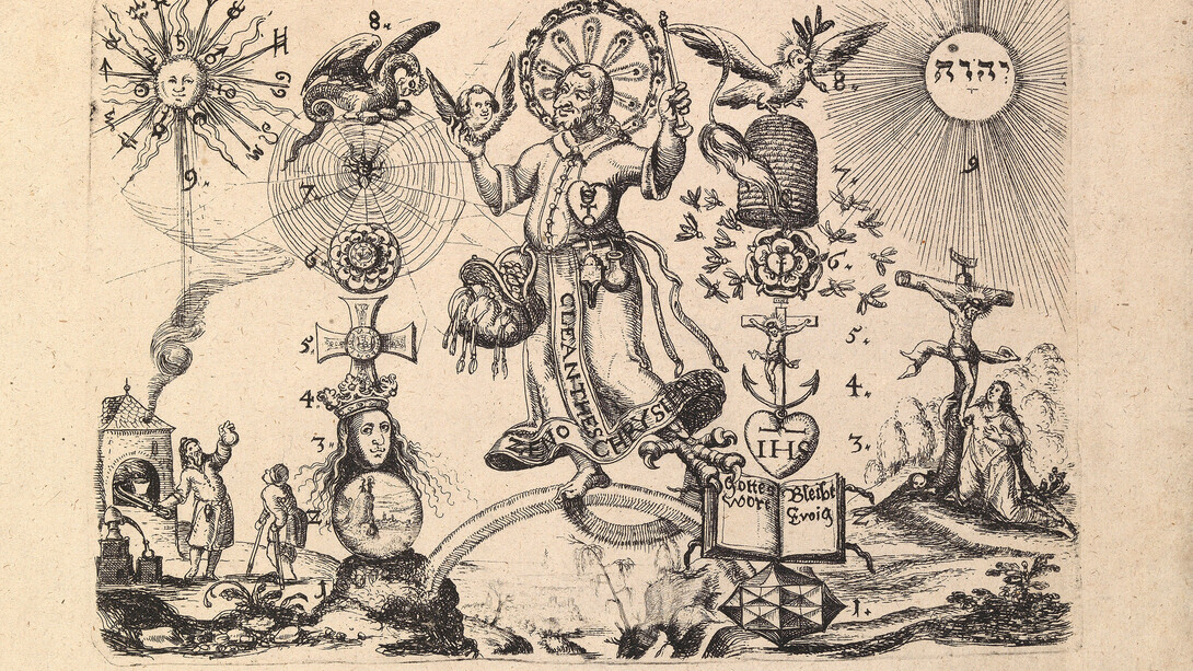 Rosacrocianesimo, incisione, 1649. Rosenkreutz