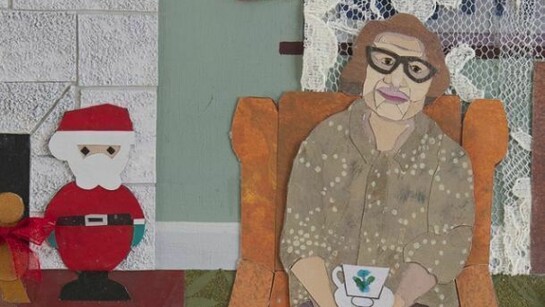 Ann Toebbe, Company (detail), 2012, cut paper, gouache and graphite on panel, 24 by 30 inches