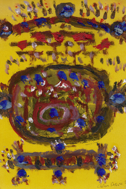 Alan Davie, The Alchemists Thoughts opus OG.3789, 2012, oil on paper, 11 x 8 3/8 in/28 x 21.4 cm