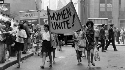 Women marching at the Women's Strike for Equality, 1970