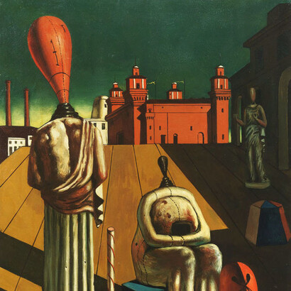 Dettaglio di Giorgio de Chirico, Le muse inquietanti, fine anni cinquanta, olio su tela, collezione Roberto Casamonti, Firenze, courtesy Tornabuoni Arte, Firenze

