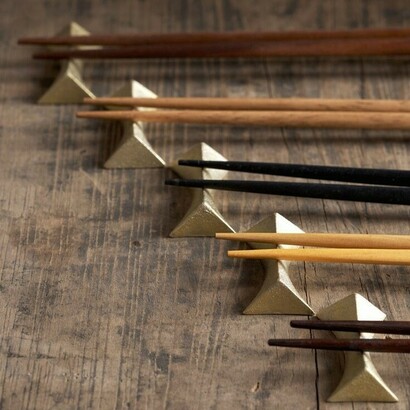 Brass Chopstick Rests by Masanori Oji, Japan, Photography by Armando Rafael