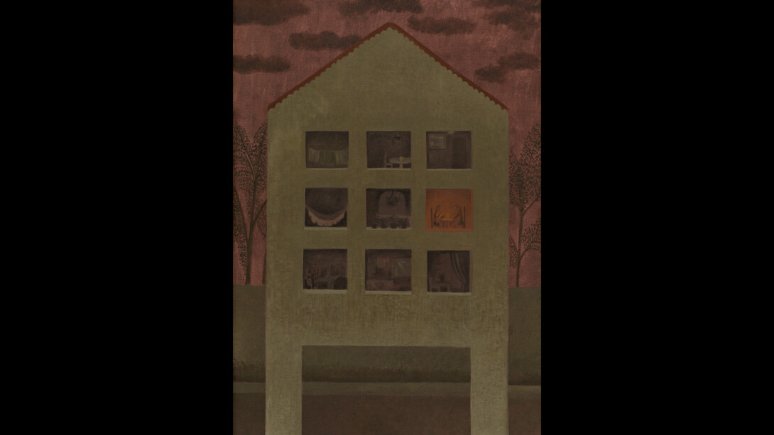 Paula Siebra, Um prédio, 2023, oil on canvas, 100x70 cm, 39 3/8x27 1/2 inches. Courtesy of the artist and Mendes Wood DM