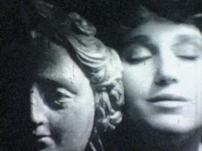 Valie Export, Self-portrait with head (still), 1966/1967. Courtesy of MOCAK