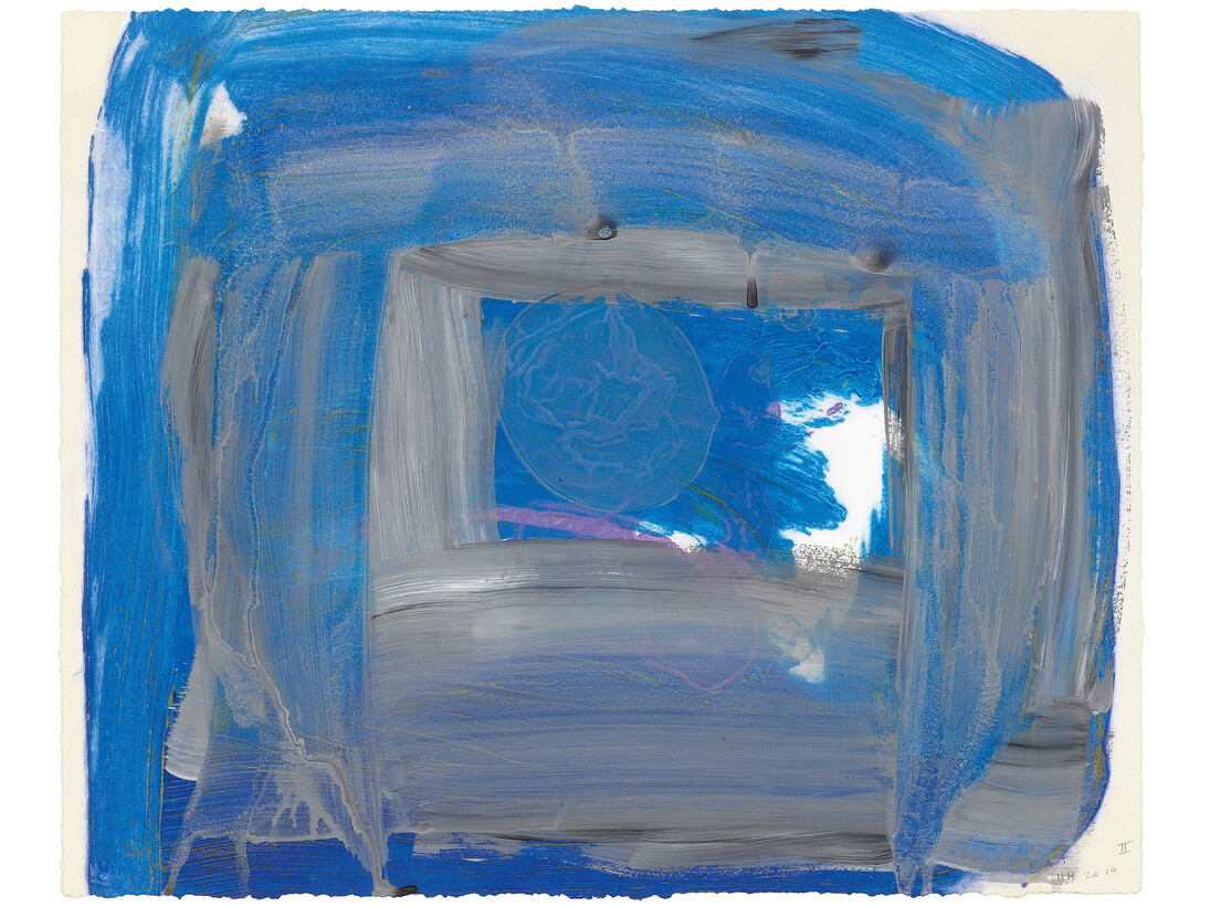 Howard Hodgkin, For Alan II, 2014, Hand-painted carborundum relief, Paper and Image 74.0 x 91.0 cm
Edition of 7, courtesy the artist and Alan Cristea Gallery, London