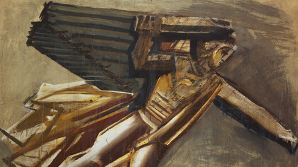 Vittoria alata, 1935 (dettaglio)
tecnica mista su carta da spolvero riportata su tela, 182 x 250 cm
Milano, collezione Isolabella
