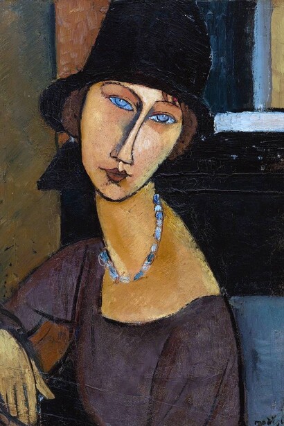 Amedeo Modigliani, “Jeanne Hébutèrne  sulla Costa Azzurra". Jeanne più che la maternità sente lo slancio verso il pittore, il personaggio, il mito che ammira senza remore