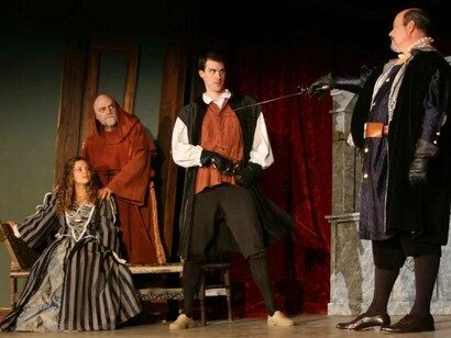 Theodore dueling with the villain of the Castle of Otranto Manfred