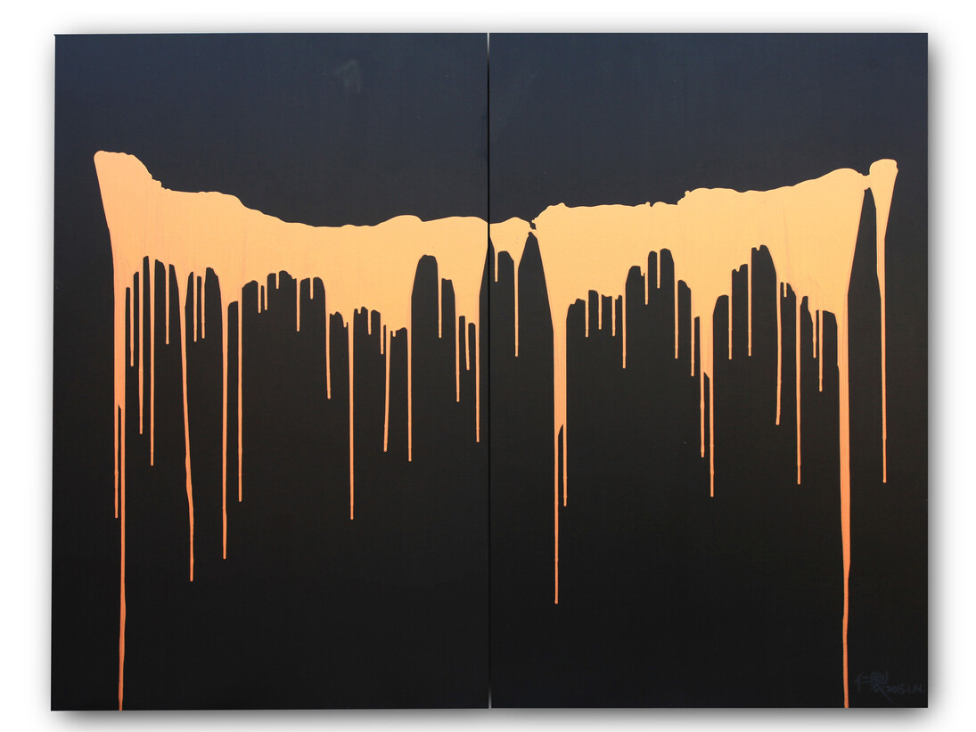Wu Yuren, Sink No. 3, 2015, acrylic on canvas, 78 3/4 x 102 3/8 inches (200 x 260 cm)