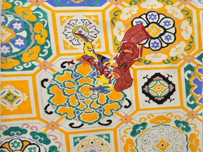 Maurizio Cannavacciuolo, Frammenti di un discorso amoroso, 2014, olio su tela, 110 x 108.5 cm