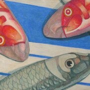 Aaron Kasmin, Fish, 2012, Coloured Pencil on Paper, 37.5 x 53 cm