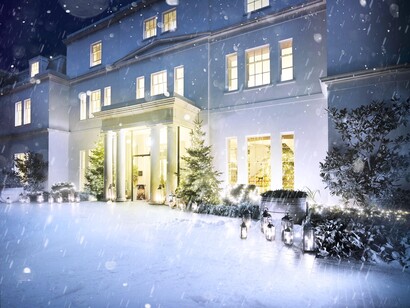 Christmas exterior with snow