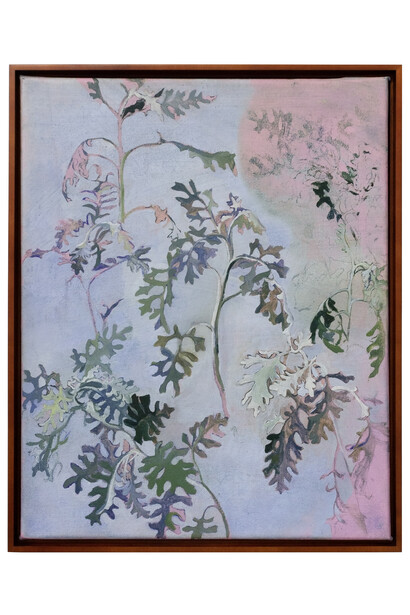 Rachael Catharine Anderson, Dancing, 2023, oil and marble dust on canvas, 21x17 inches,  framed. © Rachael Catharine Anderson; Courtesy of signs and symbols, New York