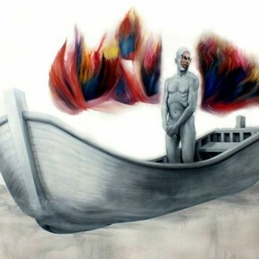 Christophe Avella-Bagur, Face FS145 Dark Water, 2013, 90 9/16 x 118 ⅛ inches, 230 x 300 cm - oil on canvas