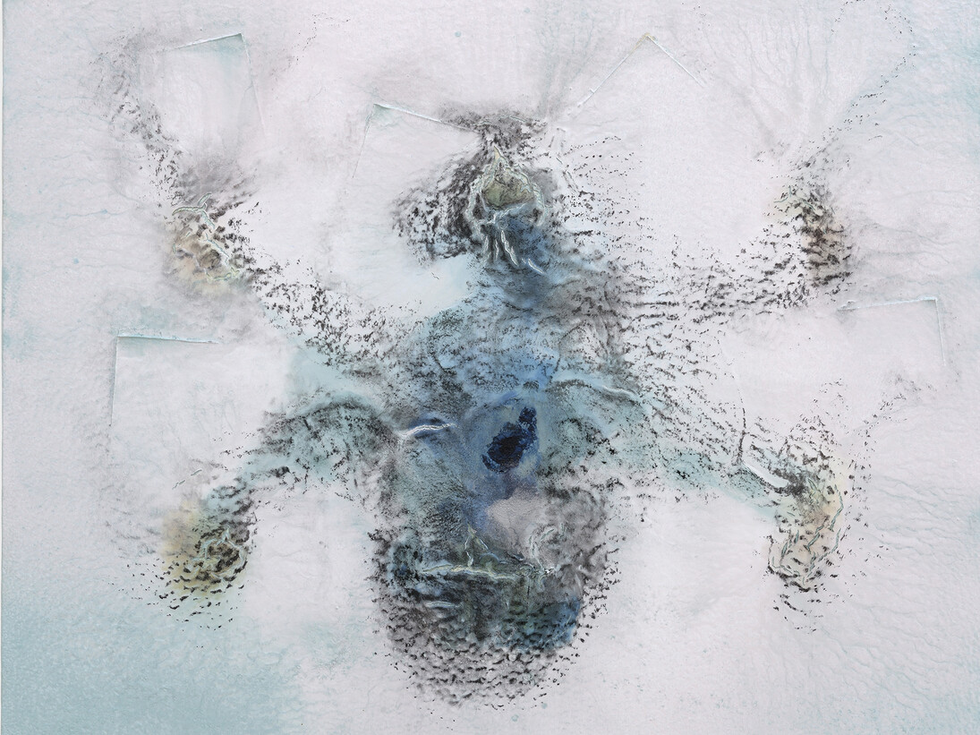 Miquel Barcelo, Manifesto Haptique, 2015, Técnica mixta sobre lienzo, 189,5 x 240 x 6,5 cm (74,8 x 94,49 x 1,97 in), Courtesy Galerie Thaddaeus Ropac, Paris/Salzburg, Photo: Charles Duprat