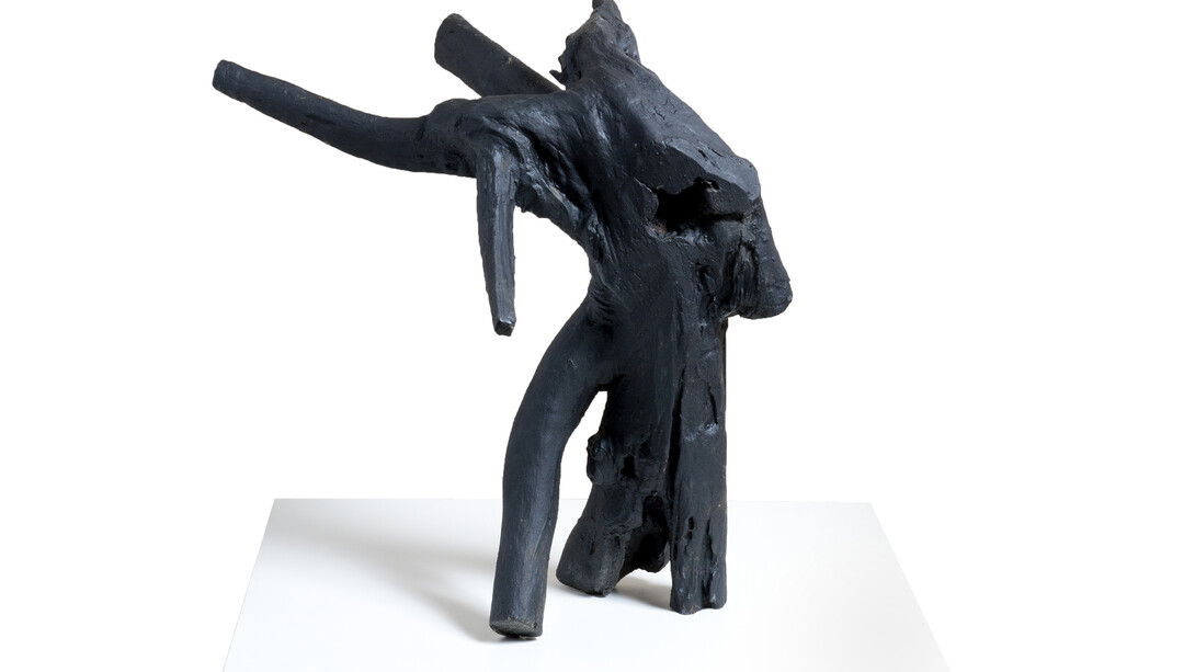 Cícero Alves dos Santos (Véio), O cão cucho, 2014, Tinta Acrílica e Madeira, 45 x 44 x 33 cm. ©João Liberato