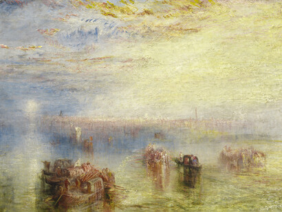 Joseph Mallord William Turner, Anfahrt auf Venedig, Ausschnitt, 1844, Öl auf Leinwand, 62 x 94 cm, National Gallery of Art, Washington