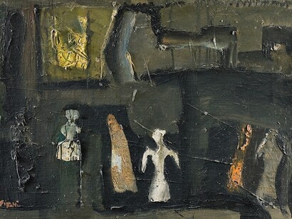  Mario Sironi, "Composizione o Composizione e figure", dettaglio, 1957, Collezione di Fondazione Cariplo