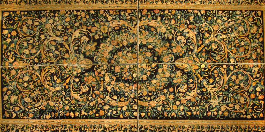 The ‘Einsiedeln Turkish Rug’ is said to have been seized by Emperor Leopold I of Austria in 1683 and donated to the abbey. Einsiedeln Abbey, art collection. Photo: Robert Rosenberg