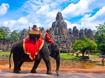 Gita in elefante per i templi di Angkor Wat