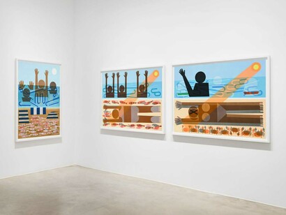 Nina Chanel Abney, Now what? Or what else? Vue de l'exposition. Avec l'aimable autorisation de Perrotin