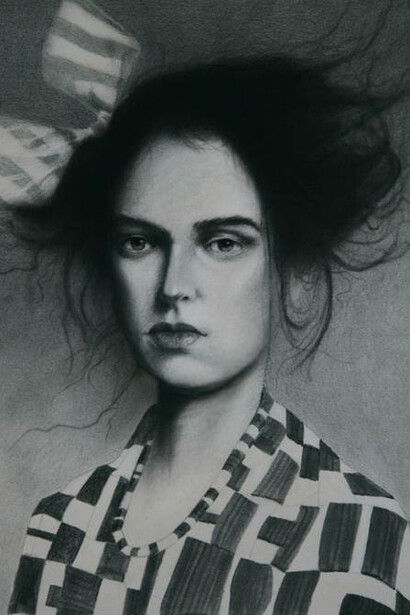 Stanley Peach, Dream On, Charcoal on Paper, 14" x 16"