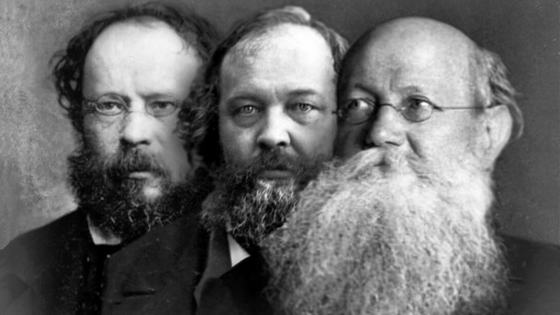 Le teorie anarchiche di Bakunin, Proudhon e Kropotkin convergono nell’idea di una società libera dall’autorità statale, ma divergono sui mezzi e sulle forme di organizzazione, spaziando dal federalismo mutualista all’azione rivoluzionaria fino al comunismo anarchico. In copertina un collage con le foto di Bakunin, Proudhon e Kropotkin