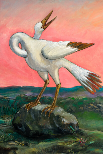 Roland Topor, En soi-même, 1996, acrylique sur toile, 130 x 97 cm, courtesy galerie anne barrault
