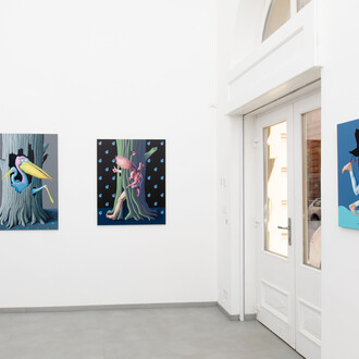 Máté Orr, The boy who fell into the fountain, exhibition view. Courtesy of am projects