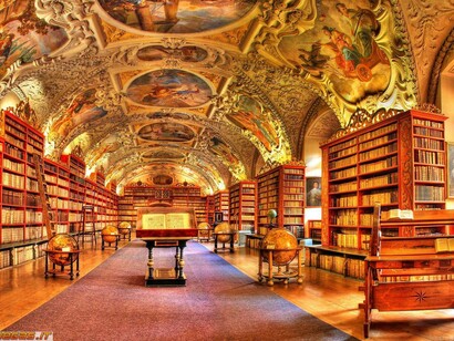 A colossal of knowledge in the Strahov monastery, Prague, Czech Republic