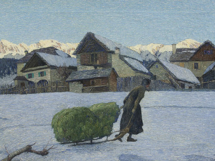 Carlo Fornara, Ultimi raggi - olio su tela 70 x 100 cm. Courtesy of GAMManzoni