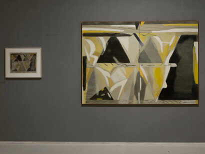 Sibaprasad Karchaudhuri, The river in the sky, exhibition view. Courtesy of Emami Art 