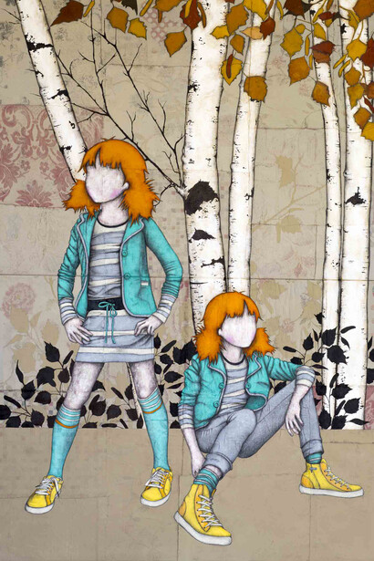 RvB Arts_FANTINI_I caught a fairytale from the wind_dittico_tecnica mista su tela_140 x 100 cm