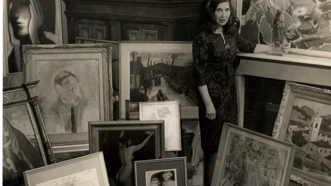 Lady Kathleen Epstein with some of her art collection C. 1972.