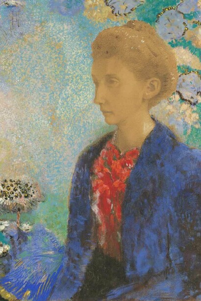 Odilon Redon, Baronne de domecy (detail), about 1900. Courtesy of J. Paul Getty Museum