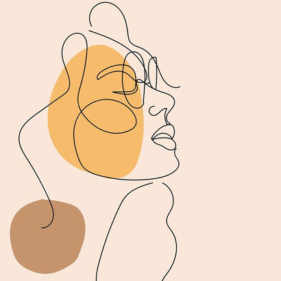 Viso di donna stilizzato. Si aprono molte possibili conclusioni, viste le tante sfaccettature dei rapporti descritti