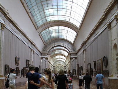 La "Grande Galerie", sala espositiva con le opere dei più importanti maestri dell'arte italiana, Louvre, Parigi, Francia, foto di Fred Romero