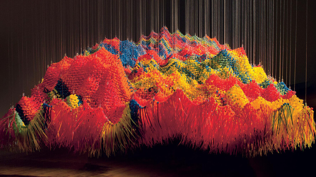 Elisabeth Picard (born in 1981), Rainbow Mountains, 2015, dyed self-locking tie wraps. Collection of the artist. Photo Michel Dubreuil