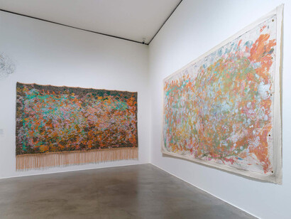 Igshaan Adams, Soulevant la poussière : l’archive du corps, vue de l'exposition. Avec l'aimable autorisation du Guggenheim Museum Bilbao