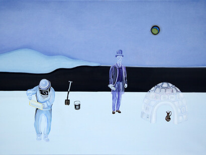 Igloo, Philip Reeves, 2013, Oil and Glass Paint on Canvas