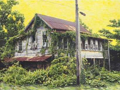 Hew Locke, Mount Sinai, 2014, acrylic on c-type photograph, Image courtesy of the Artist and Hales Gallery, London, Copyright of the Artist