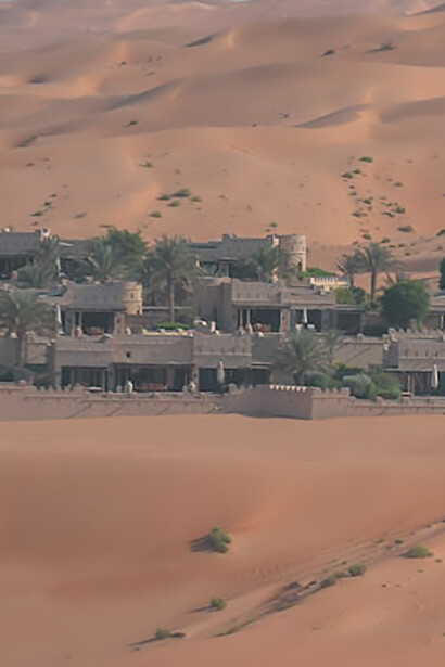 Explore the stunning oasis amidst the desert landscape of Abu Dhabi, UAE, offering a tranquil retreat amidst the arid surroundings