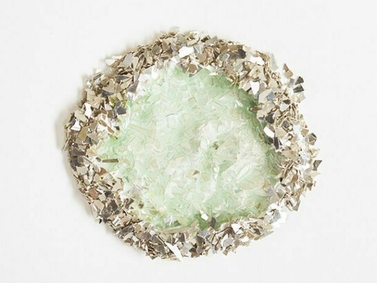 Jessica Mc Cambly, Shatter 15 , 2013, acrylic, Glass, Paper, 10x10 (Detail)