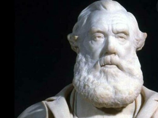 A bust of Austen Henry Layard who was one of the first archaeologists to excavate in present-day Iraq 