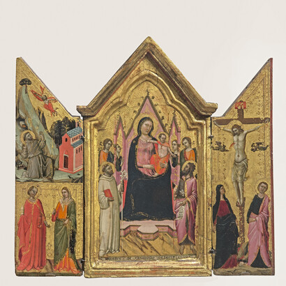 Iacopo del Casentino, Trittico portatile, Firenze, Galleria degli Uffizi, tavola, cm 39 x 42